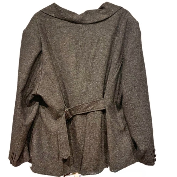 Igigi Gray Tweed Unstructured Jacket Plus Size 24 Lined Blazer Buttons Lapel NEW - Picture 4 of 14